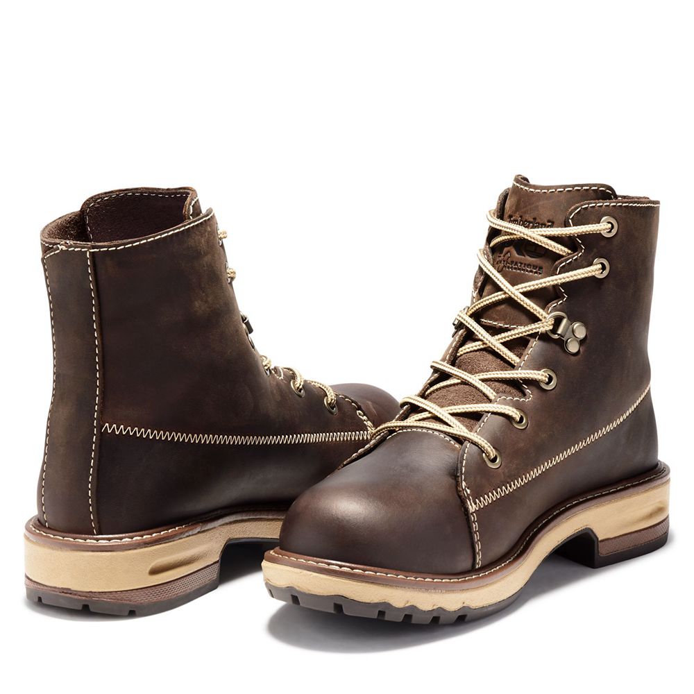 Timberland Μποτακια Εργασίας Γυναικεια Βαθυ Καφε - Pro® Hightower 6” Alloy Toe - Greece 2540678-XN